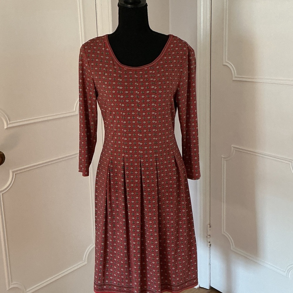 Elegant Red Patterned Women's Dress